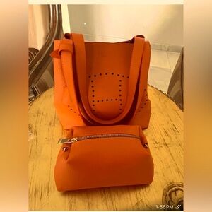Set of 2 Bright Orange Bags